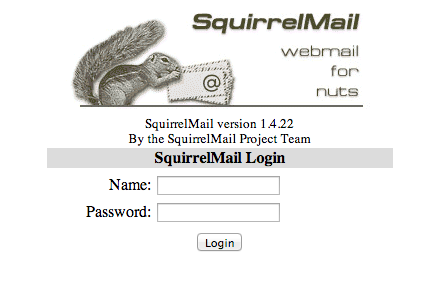 SquirrelMail Login Page. SquirrelMail Login Page.